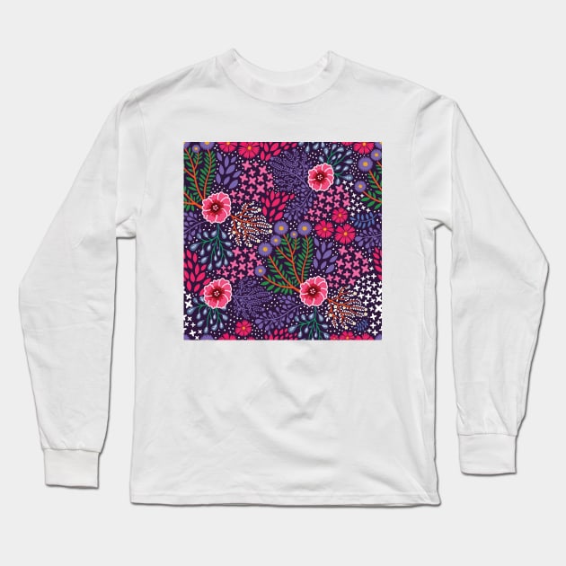 Bright colorful flowers Long Sleeve T-Shirt by SuperrSunday